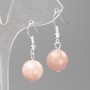 Cercei cuart de căpșună (acrilic artificial) bile netede, diametrul 12,5 mm, lungime 3,5 cm