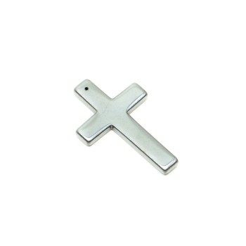 Pandantiv Cruce din hematit, diametrul 32×50 mm, 5×4 mm+