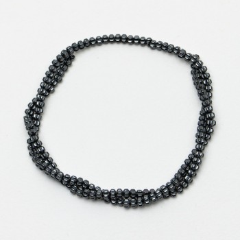 Mărgele din hematit – floare, diametrul 4x3 mm ±, lungime 41 cm ±, pe fir monofilament