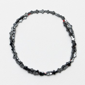 Mărgele din hematit în formă de cruci, diametrul 4x6x2 mm +-, lungime 40 cm +- pe fir