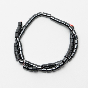 Mărgele din hematit cilindrice, diametrul 6×6 mm, lungime 40 cm ±, pe fir