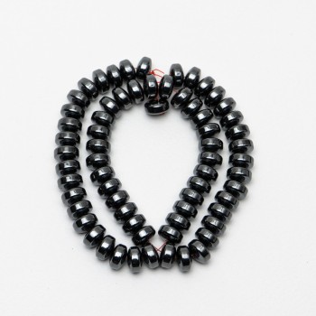 Mărgele din hematit, rondel neted, diametrul 10x6 mm, lungime 39 cm +/- pe fir