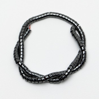 Mărgele din hematit în zigzag, diametrul 6x4 mm, lungime 39 cm, pe fir