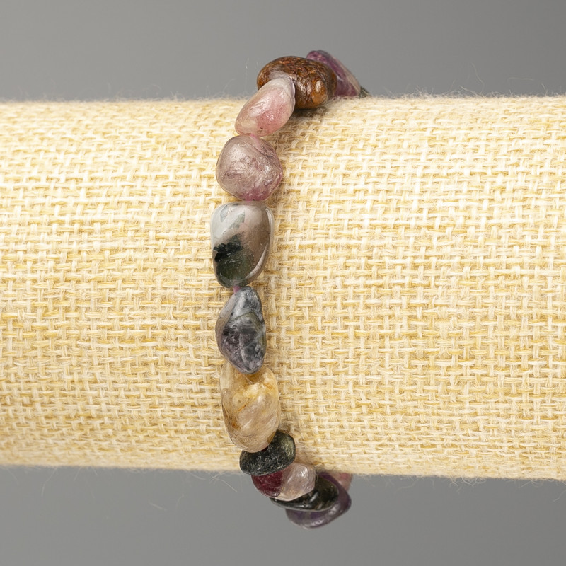 Brățară din turmalin natural, fațetată, diametrul 10x7 mm, lungime 18 cm (elastic)