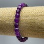 Brățară din ametist, piatră naturală, cub facetat, diametrul de 7 mm, lungime de 18 cm (elastic)