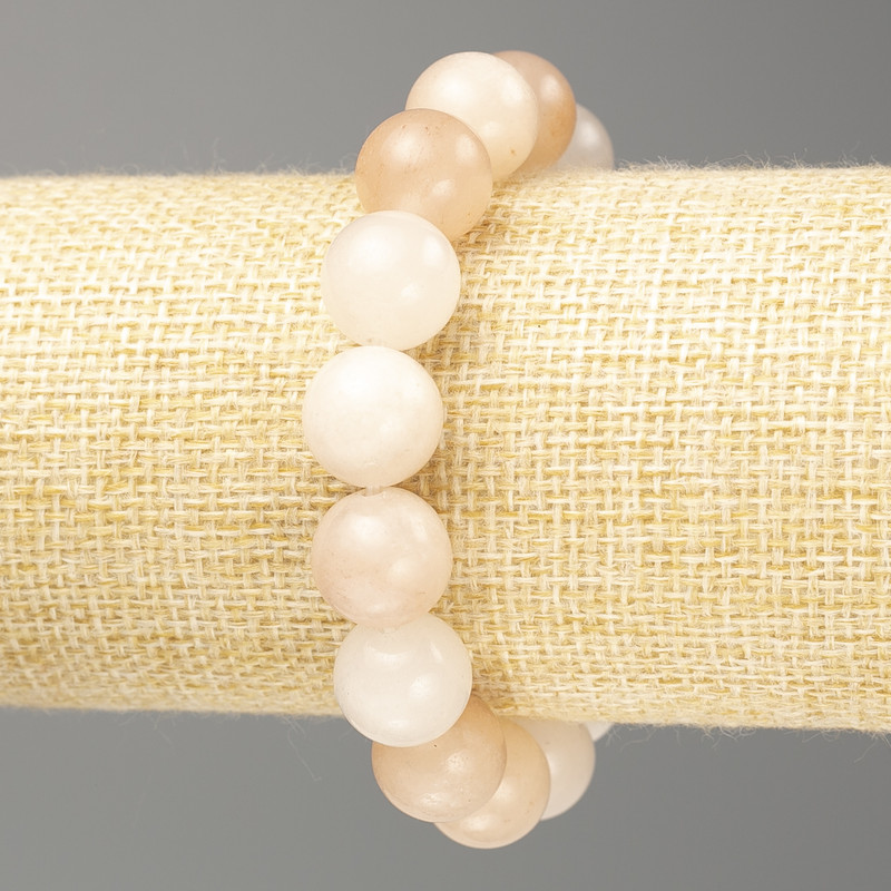 Brățară cu selenit din acrilic artificial, mărgele netede, diametrul 12,5 mm, lungime 18 cm (elastic)