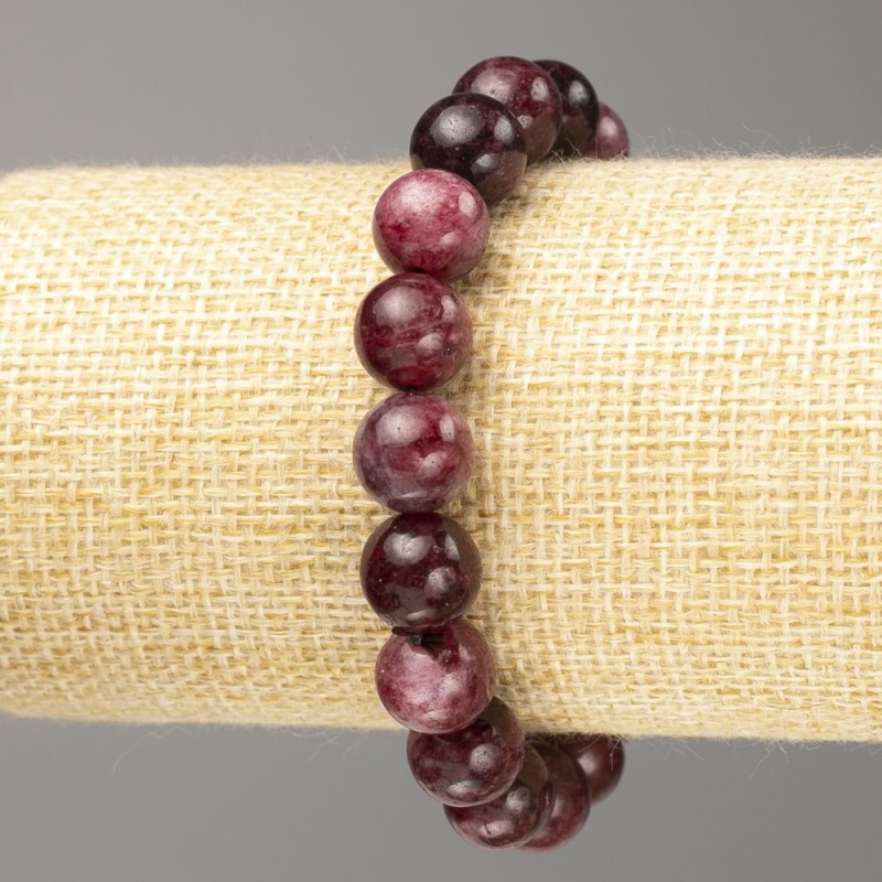 Brățară din granat, pietre naturale, mărgele netede, diametrul 10 mm, lungime 18 cm (elastică)