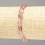 Brățară din cuarț căpșună, piatră naturală, fațetată, diametrul 8x10 mm, lungime 18 cm (elastică)