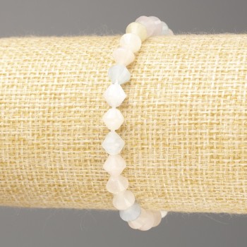 Brățară din morganit natural, romb, diametrul 6x6 mm, lungime 18 cm (pe elastic)