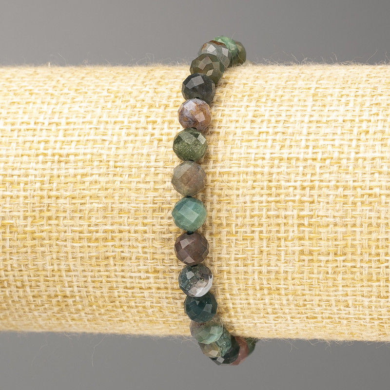 Brățară din jasper colorat cu mărgele tăiate, diametrul 6 mm, lungime 18 cm (elastic)