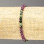 Brățară din zoizit natural, mărgele tăiate, diametrul 4 mm, lungime 18 cm (elastică)