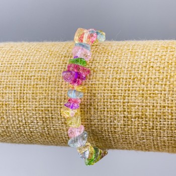 Brățară asortiment din fragmente de piatră naturală, diametrul 8x4 mm, lungime 18 cm (elastic)