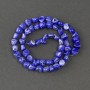 Mărgele din sidef mov, formă ovală facetată, diametrul 8×6 mm ±, lungime 41 cm ±, pe fir