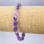 Brățară din ametist natural, piatră multifacetată, diametrul 8×10 mm, lungime 18 cm (elastică)