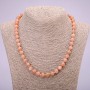 Colier din selenit natural – mărgele netede, diametru 8 mm, lungime 48 cm
