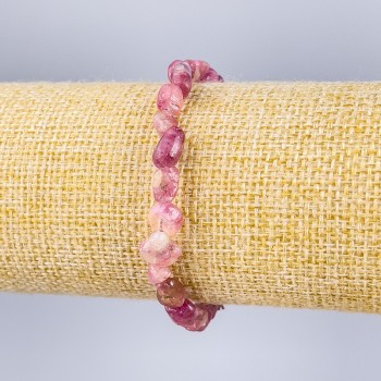 Brățară din turmalin natural, piatră fațetată, diametrul 6–8 mm, lungime 18 cm (elastică)