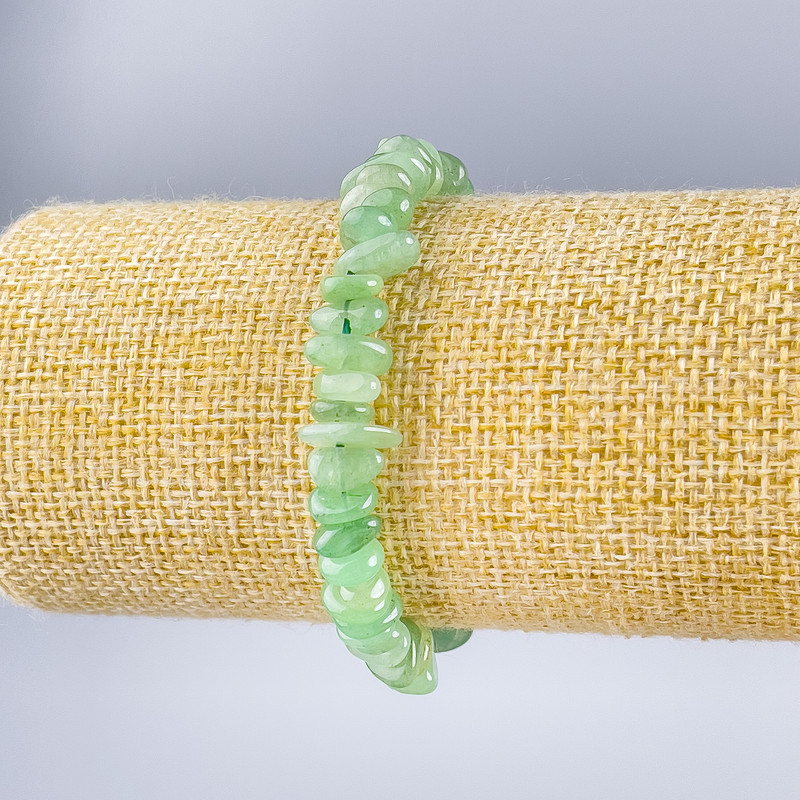 Brățară din nefrit natural, granule de piatră, diametrul 7–10×5 mm, lungime 18 cm (elastic)
