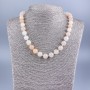 Colier din selenit sintetic (acrilic) – mărgele netede, diametrul 10 mm, lungime 50 cm