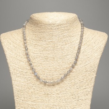 Colier din labradorit natural, mărgele facetate de 6 mm, lungime 50 cm +