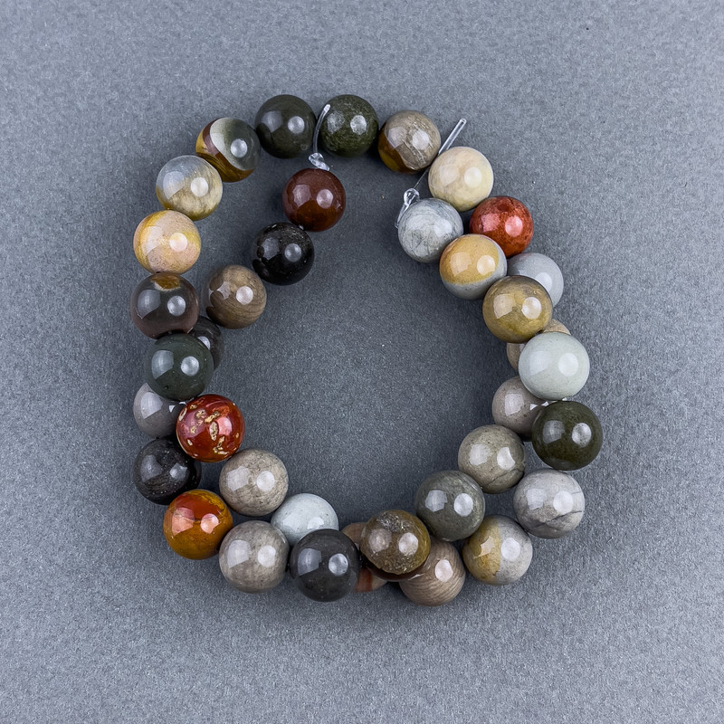 Mărgele de jasp, piatră naturală, bile netede, diametrul 10,5 mm, lungime 38 cm, pe fir