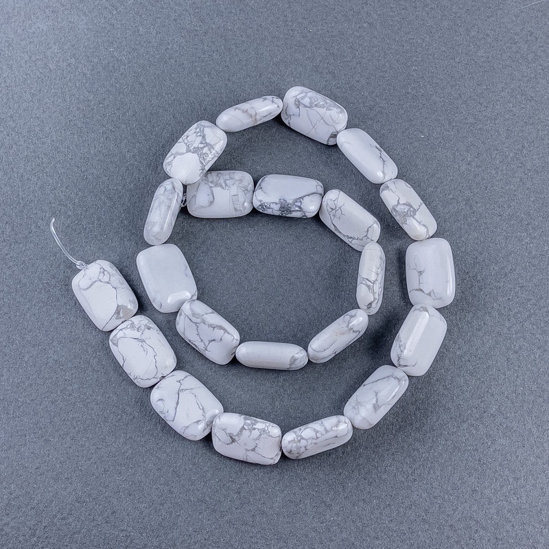 Mărgele Kaholong din piatră naturală, formă dreptunghiulară, diametrul 13×18×6 mm, 5 mm +/-, lungime aproximativă 40 cm pe fir