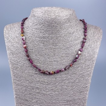 Colier din turmalin natural, șlefuit prin metoda de lustruire, diametrul 5–7×5–9 mm, lungime 50 cm