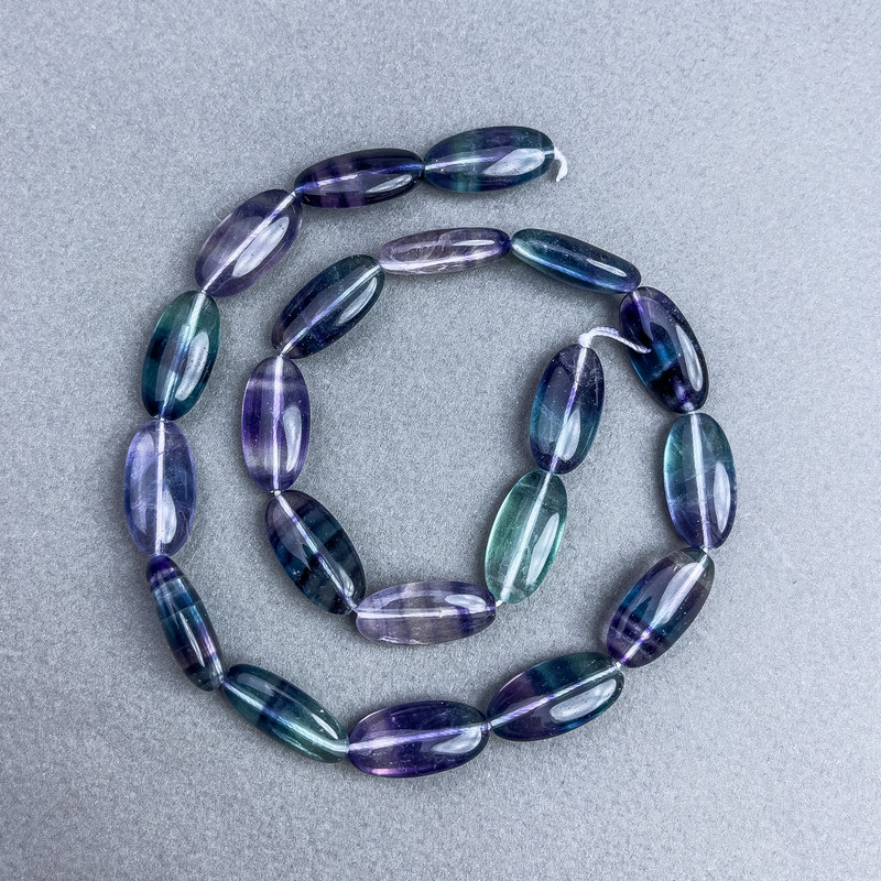 Mărgele din fluorit, piatră naturală, ovale, diametrul 20x10 mm +/- pe șnur, lungime 40 cm+