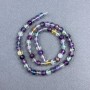 Mărgele din fluorit natural, piatră netedă, sferă de 6 mm ±, pe șnur, lungime 40 cm+