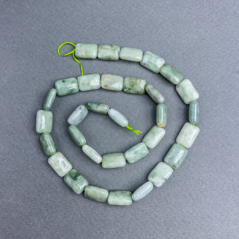 Mărgele Jadeit din Myanmar – piatră naturală, formă dreptunghiulară, diametrul 12×8 mm, pe șnur, lungime 39 cm+