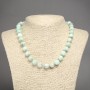 Colier din piatră naturală Larimar, mărgele netede, diametru de 10 mm, lungime de aproximativ 45 cm