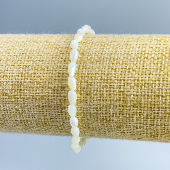 Brățară din boabe de sidef, diametrul 4x7 mm, lungime 18 cm (elastică)