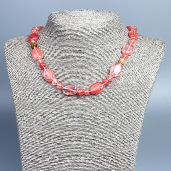 Намисто Халцедон натуральне каміння овал, діаметр 18х12мм+-, рондель 8х5мм+-, довжина 46см +