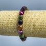 Brățară din turmalin, piatră naturală, cu cuburi tăiate, diametrul 9x9 mm, lungime 18 cm (elastic)