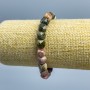 Brățară cu turmalin, piatră naturală tăiată în cub, diametrul 9x9 mm, lungime 18 cm (elastică)