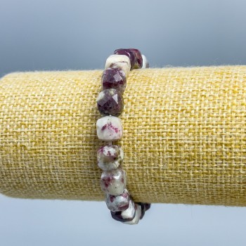 Brățară cu turmalin din piatră naturală, cuburi fațetate, 9x9 mm, lungime 18 cm (elastică)