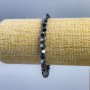 Brățară din hematit cu formă poligonală, diametrul 5×5 mm ±, lungimea 18 cm (elastic)