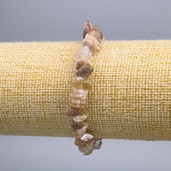 Brățară din cuarț rutilit cu firicele, fragmente cristaline 8×3 mm, lungime 18 cm (elastic)