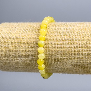 Brățară din cuarț rutilit tonat, bilute netede, diametrul de 6,5 mm, lungime 18 cm (elastic)