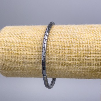 Браслет Гематит зигзаг, діаметр 4х4мм+-, довжина 18см (стрейч)