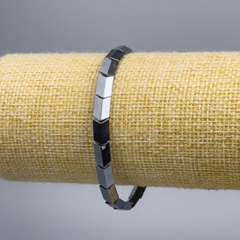 Brățară din hematit, formă săgeată, diametru 6x10x3 mm ±, lungime 18 cm (elastică)