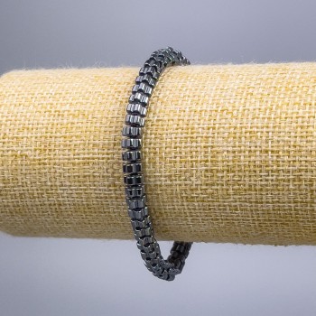 Brățară Hematit Floare, diametru 6×3 mm ±, lungime 18 cm (pe elastic)