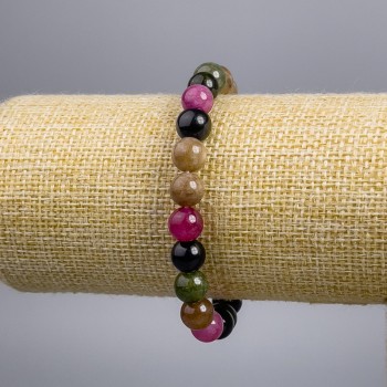 Brățară din turmalin sintetic – mărgea netedă, diametru aproximativ 8 mm, lungime 18 cm, pe elastic