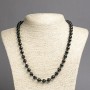 Colier din turmalin negru natural, mărgele netede, diametru de aproximativ 8 mm, lungime de aproximativ 45 cm