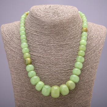 Colier din onix net, rondele netede în creștere, diametre 8x6–20x13 mm, lungime 52 cm