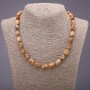Colier din piatră naturală Jasper peisaj – șlefuit rotunjit, diametru 8×10 mm, lungime 48 cm