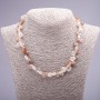Colier din cuarț rutilit caramel, tăietură facetată în formă de fluture, diametrul 8–10 mm, lungime 46 cm