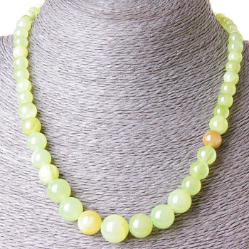 Colier din onix, bile progresive 6–14 mm, lungime 47 cm, fără noduri