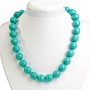 Colier din turcoaz verde cu vene, mărgele de 16 mm, lungime 49 cm