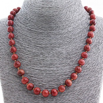 Colier din aventurin sintetic «Nisip auriu», bilă de 10 mm, lungime 50 cm