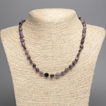 Colier din charoit, piatră naturală, mărgele fațetate, diametrul 8×7 mm, lungime 50 cm